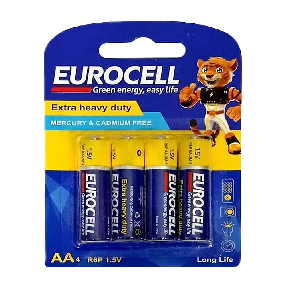 باتری قلمی یوروسل مدل Extra Heavy Duty بسته 4 عددی بسته 2 عددی