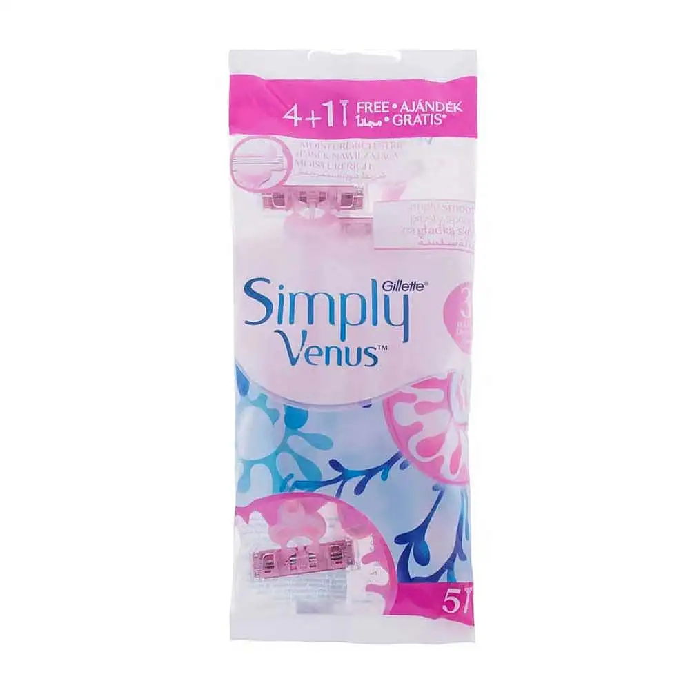خودتراش 3 لبه زنانه ژیلت مدل Simply Venus بسته 5 عددی
