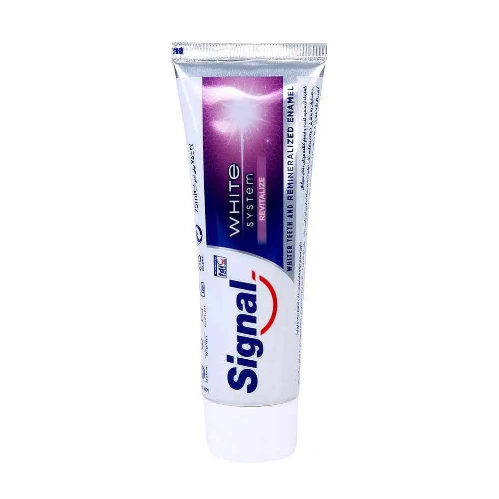 پک خمیردندان سفیدکننده سیگنال مدل Revitalize وزن 75 گرم بسته 3 عددی