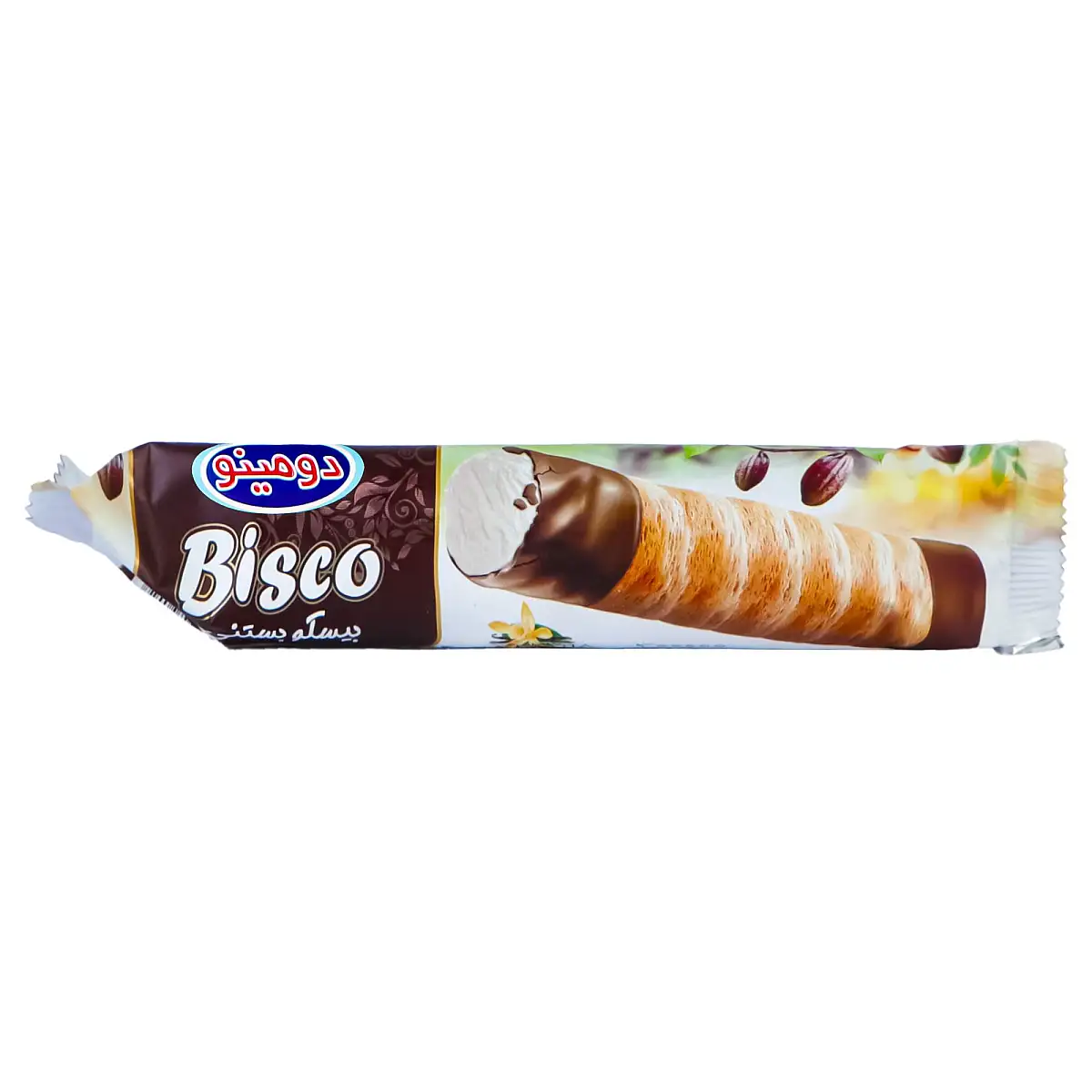 بیسکو بستنی وانیلی دومینو 60 گرمی بسته 2 عددی