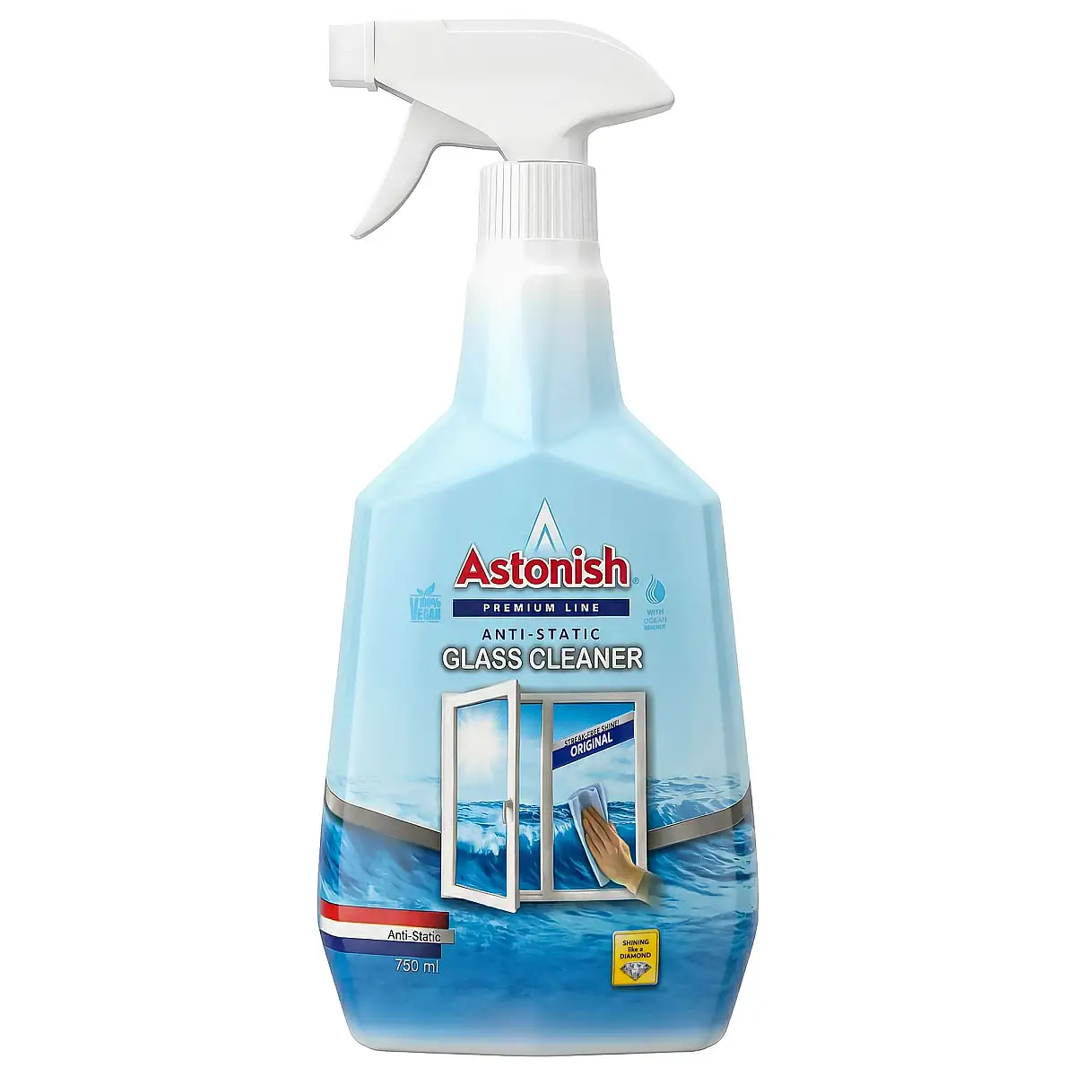 اسپری شیشه پاک کن آستونیش مدل Anti Static آبی حجم 750 میلی لیتر