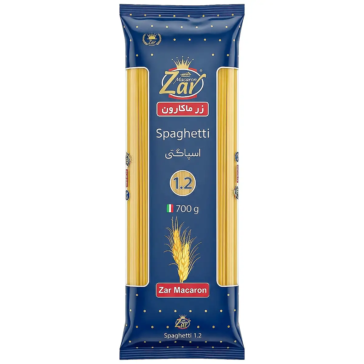 ماکارونی قطر 1.2 زر ماکارون 700 گرمی