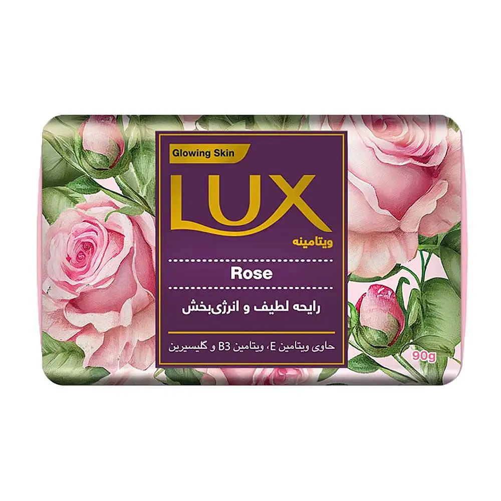 پک صابون لوکس ويتامينه مدل Rose وزن 90 گرم بسته 3 عددی