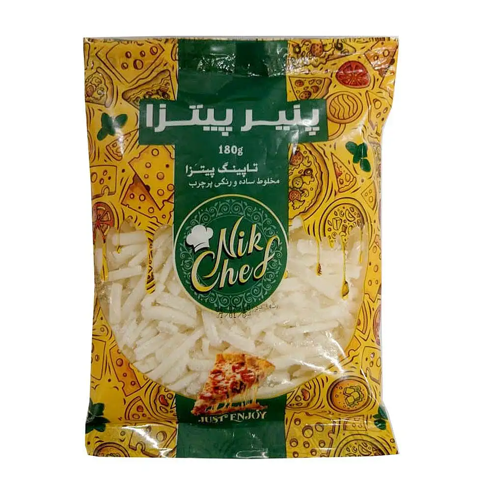 پنير پيتزا تاپینگ پرچرب رنده شده نيک شف 180 گرمي