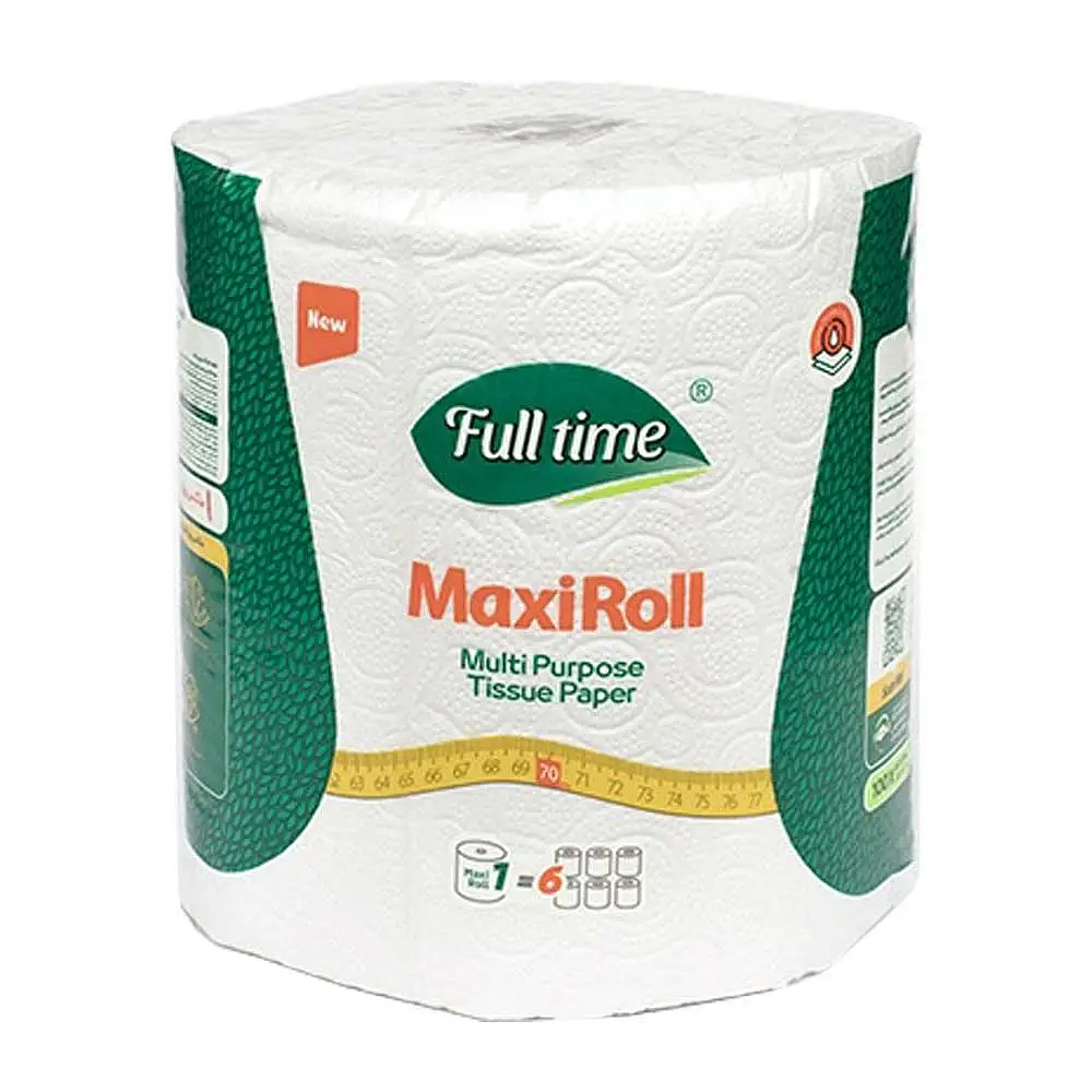 پک دستمال كاغذی دو لایه فول تایم مدل Maxi پرفراژدار بسته 3 عددی