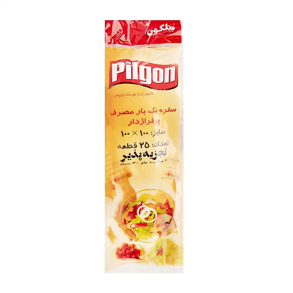 پک سفره یکبار مصرف طرحدار پیلگون 25متری بسته 3 عددی