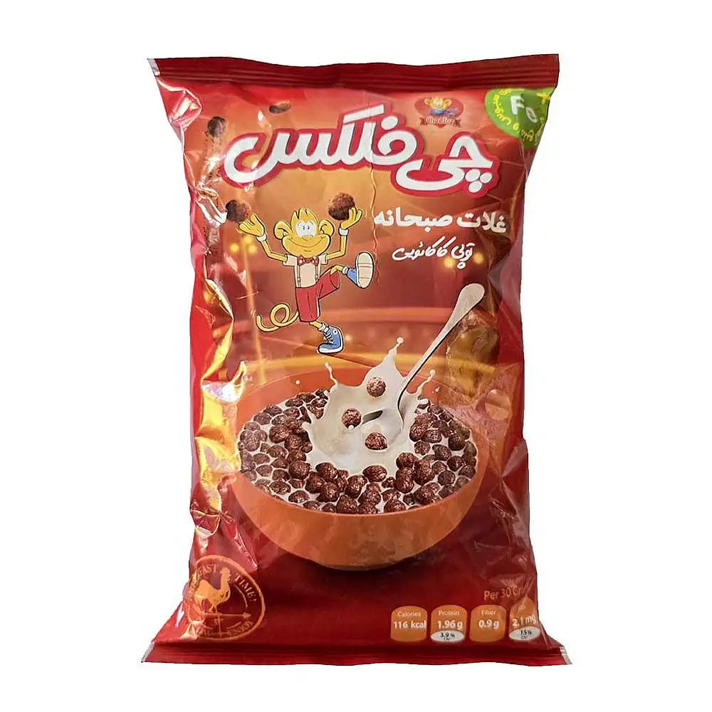 غلات حجیم شده بر پایه ذرت با روکش کاکائویی چی پف 100 گرمی 