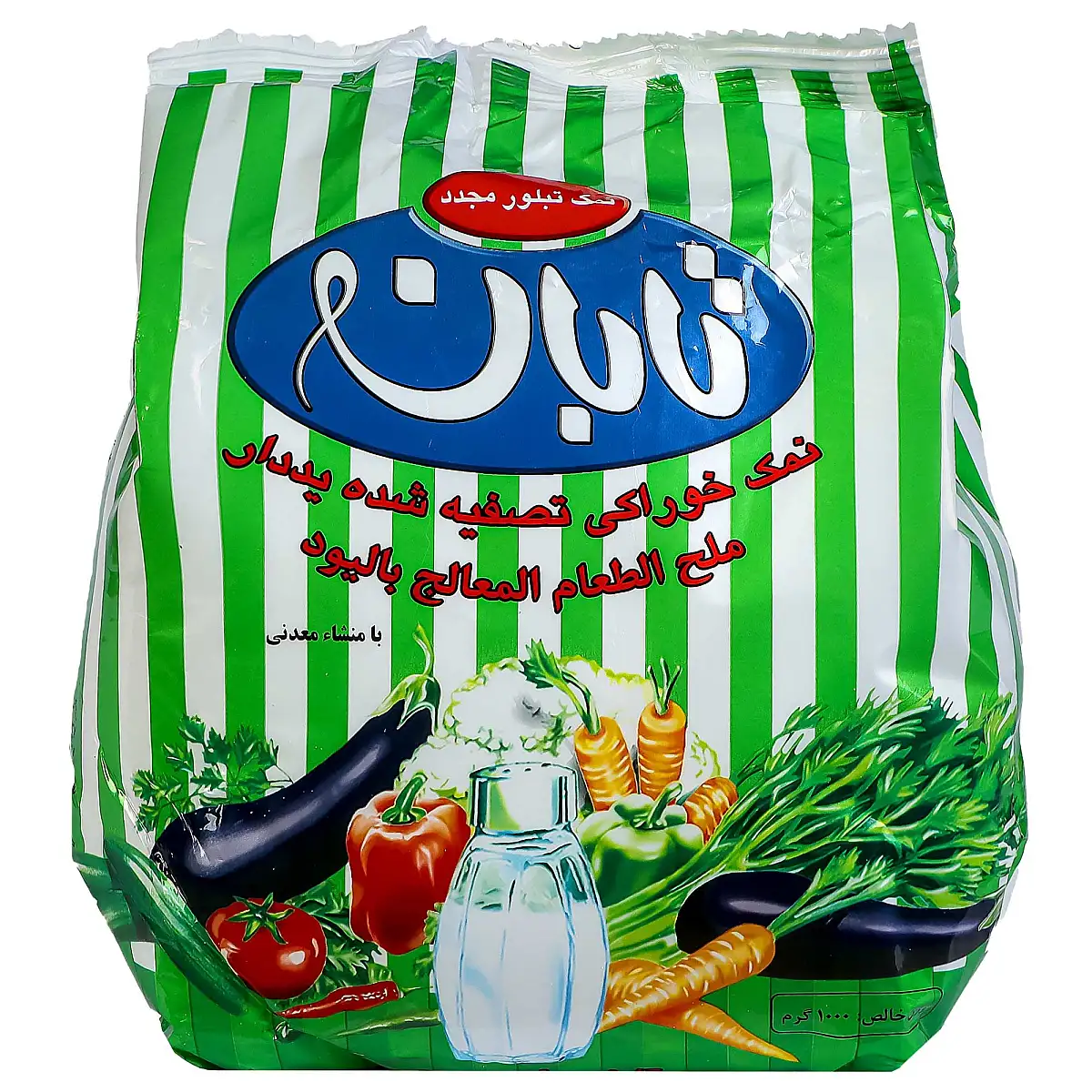 نمک تصفیه شده یددار تبلور مجدد تابان 1 کیلوگرمی