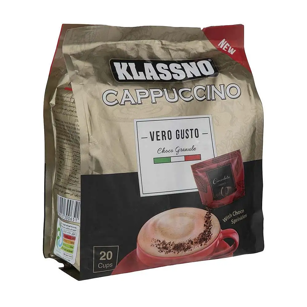 پک کاپوچینو با پودر شکلات وروگوستو کلاسنو 25 گرمی 20 عددی بسته 3 عددی