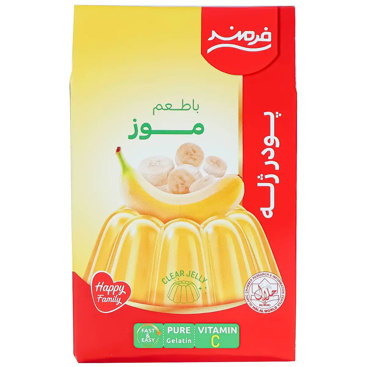 پک پودر ژله موز فرمند 100 گرمی بسته 3 عددی
