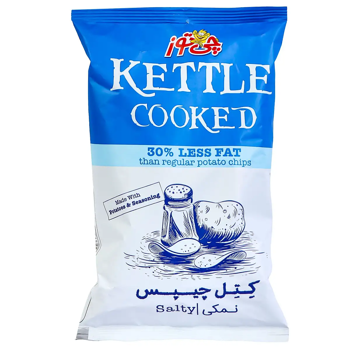 پک کتل چیپس نمک دریایی چی توز 60 گرمی بسته 6 عددی
