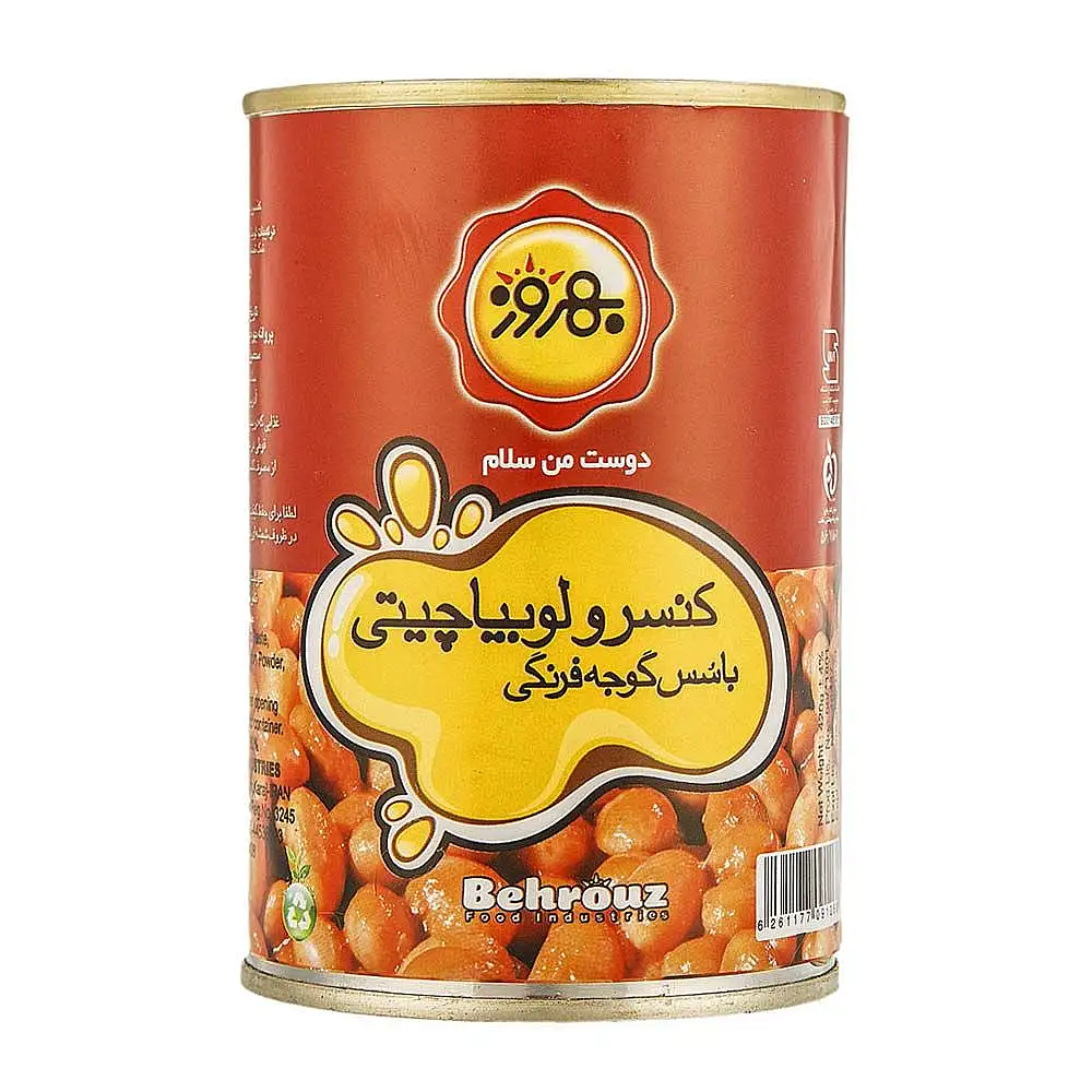 کنسرو لوبیا چیتی 390 گرمی بهروز