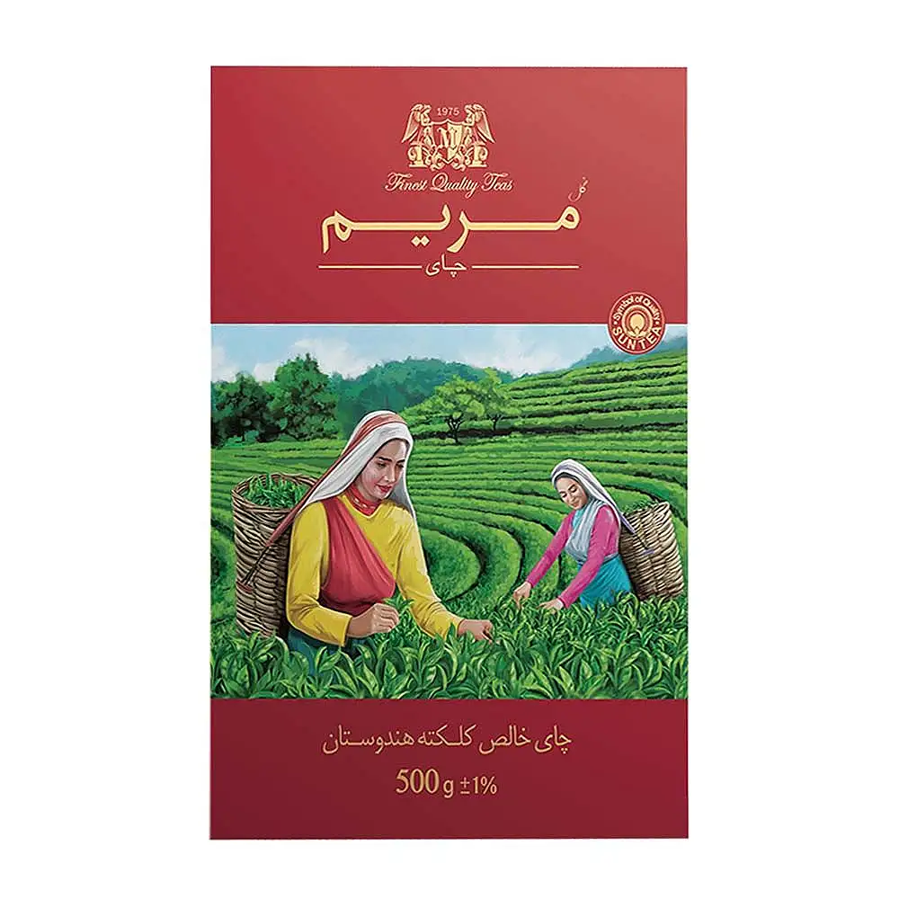 پک چای سیاه خالص کلکته هندوستان گل مریم 500 گرمی بسته 3 عددی