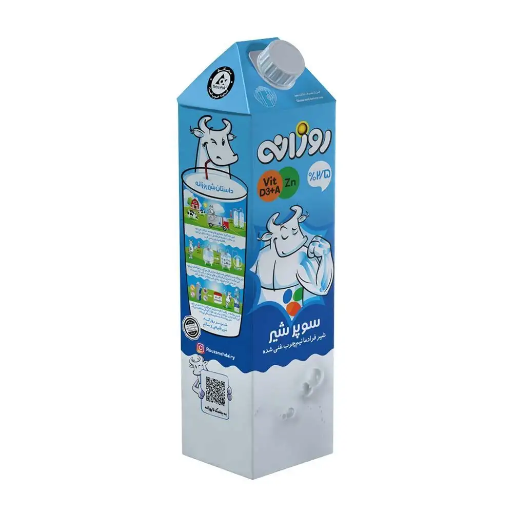 پک سوپر شیر 2.5% چربی روزانه 1 لیتری بسته 6 عددی