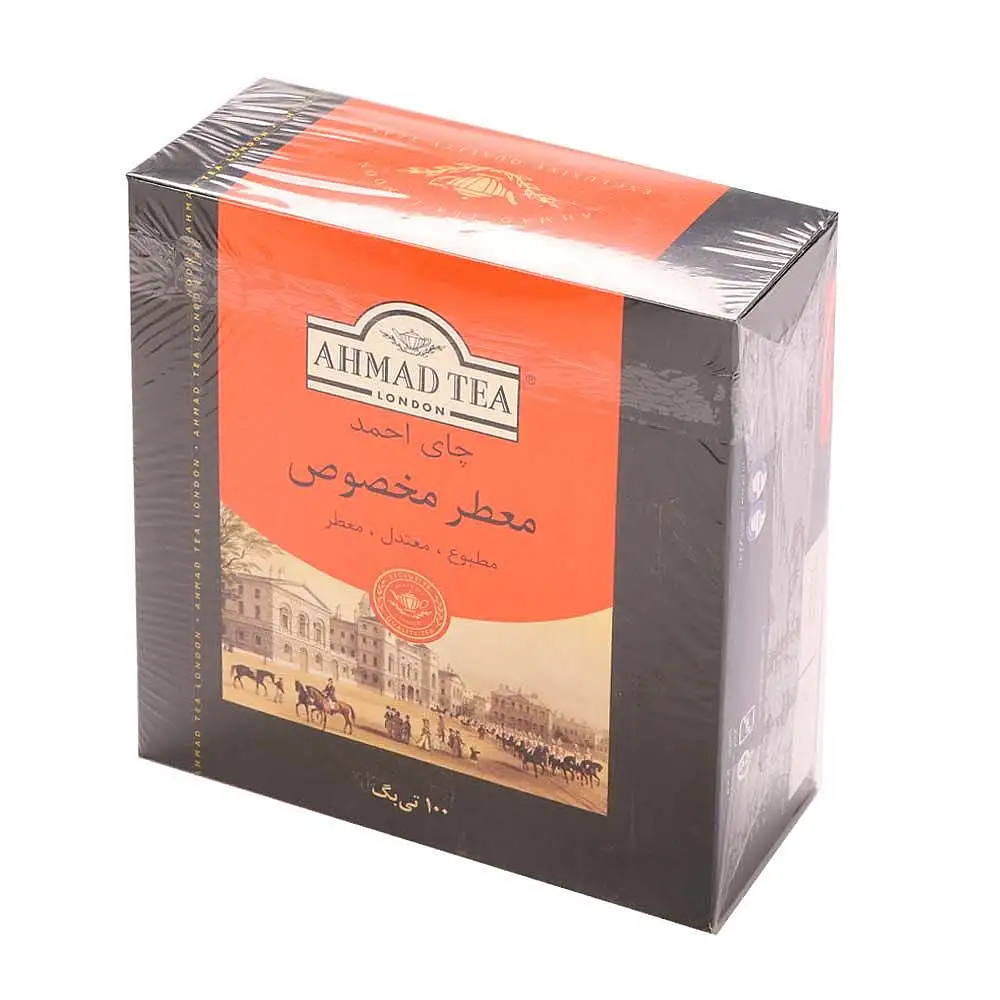 پک چای کیسه ای معطر چای احمد 100 عددی بسته 3 عددی