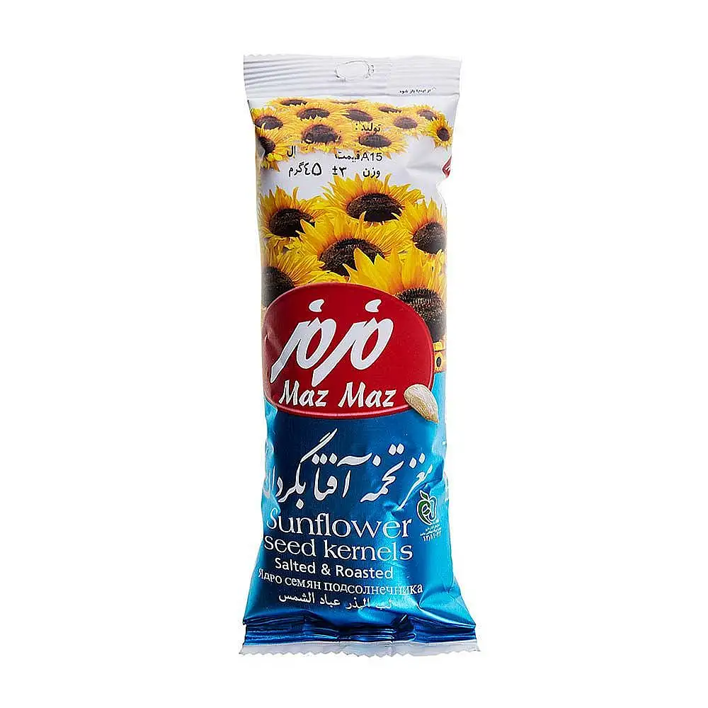 پک مغز تخمه افتابگردان مزمز 45 گرمی بسته 5 عددی
