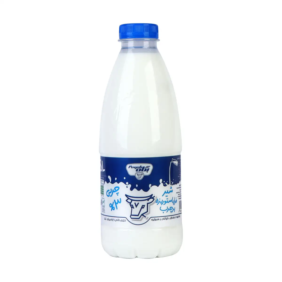 پک شیر پرچرب 3% چربی پگاه 946 میلی لیتری بسته 3 عددی