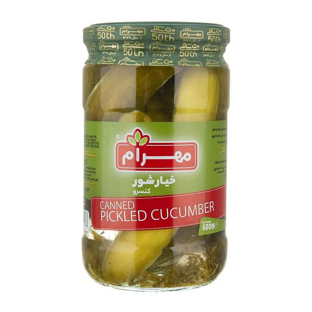 پک خیارشور معمولی مهرام 680 گرمی بسته 3 عددی