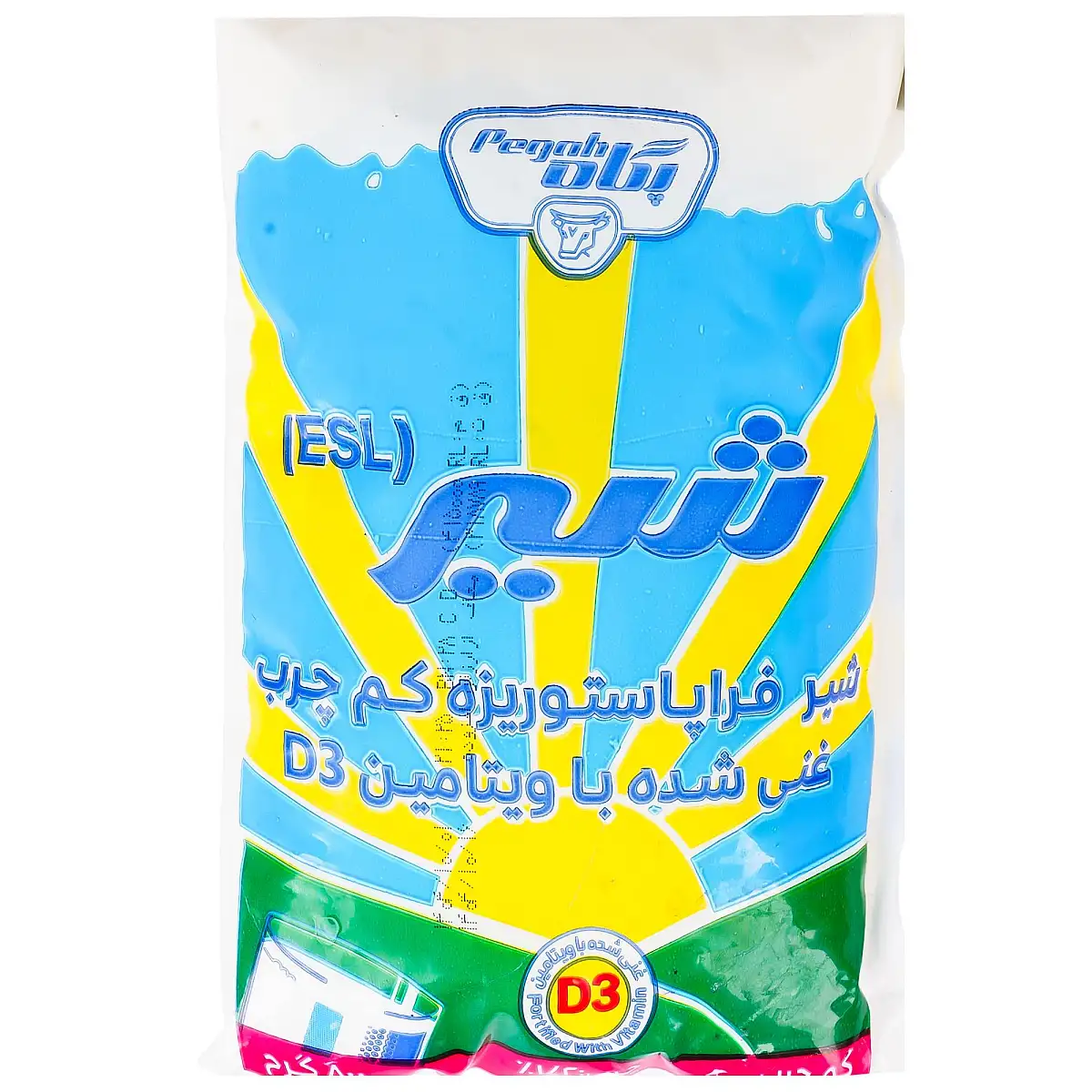 شیر نایلونی کم چرب 800 میلی لیتری پگاه