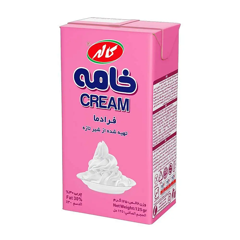 پک خامه 20% چربی کاله 125 میلی لیتری بسته 6 عددی