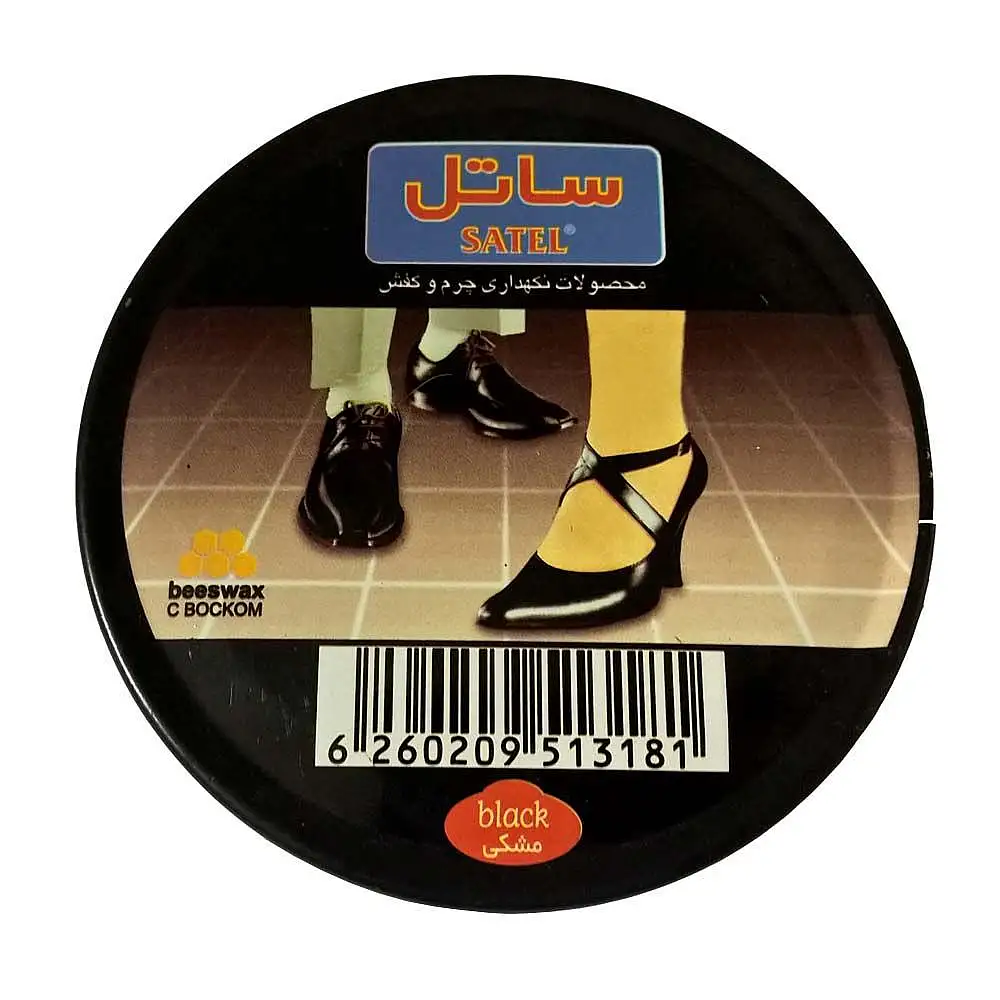 واکس کفش ساتل رنگ مشکی 75 گرمی
