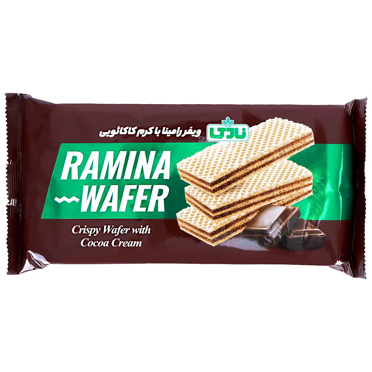 پک ویفر کاکائویی کریسپی خانواده نادی 110 گرمی بسته 3 عددی