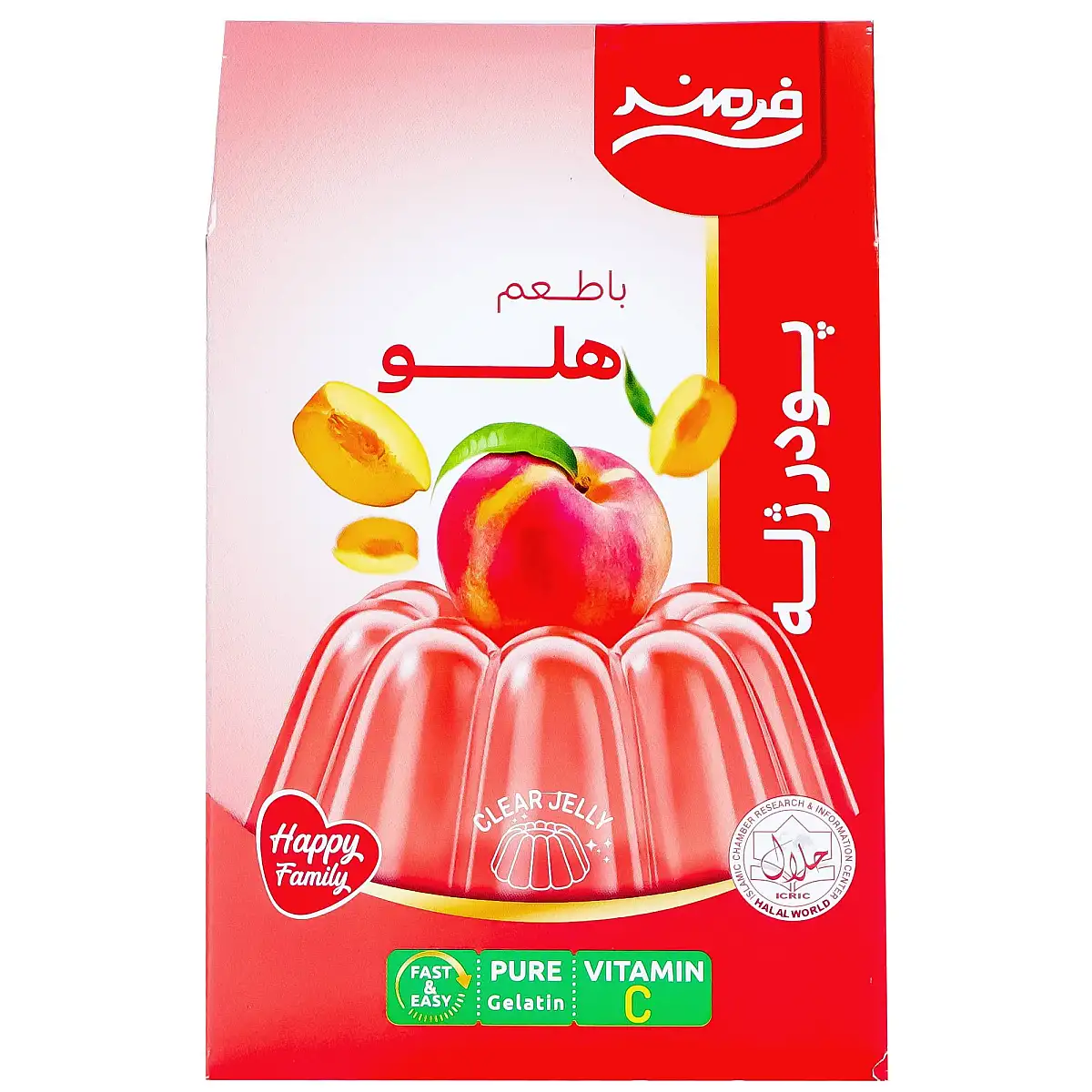 پک پودر ژله هلو فرمند 100 گرمی بسته 3 عددی