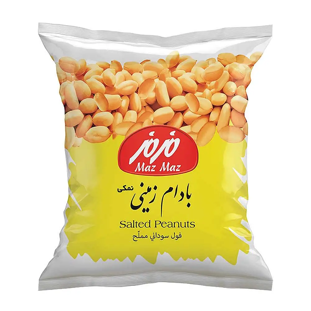 پک بادام زمینی نمکی مزمز 350 گرمی بسته 3 عددی