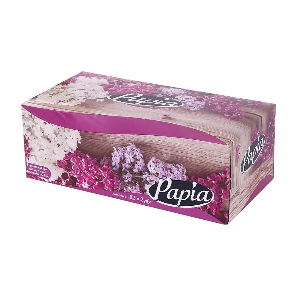 پک دستمال کاغذی پاپیا سه لایه متوسط 100 برگی بسته 4 عددی
