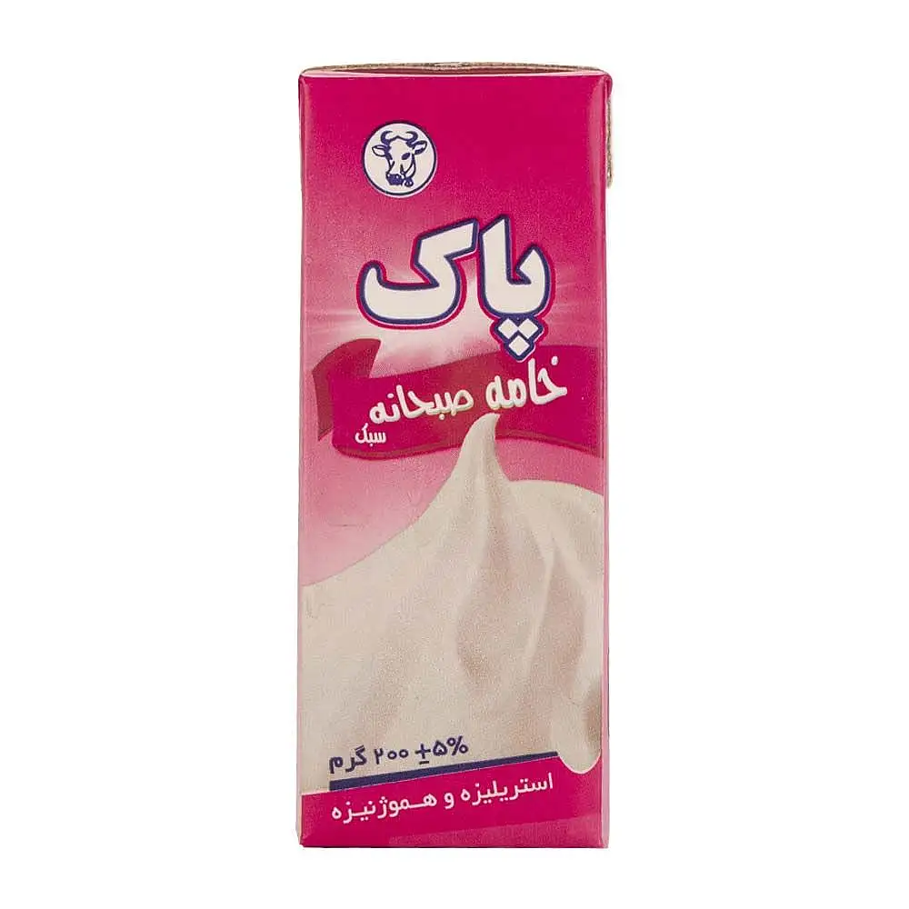 پک خامه صبحانه پاک 200 گرمی بسته 2 عددی