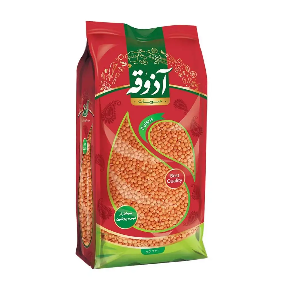 پک دال عدس آذوقه 900 گرمی بسته 3 عددی