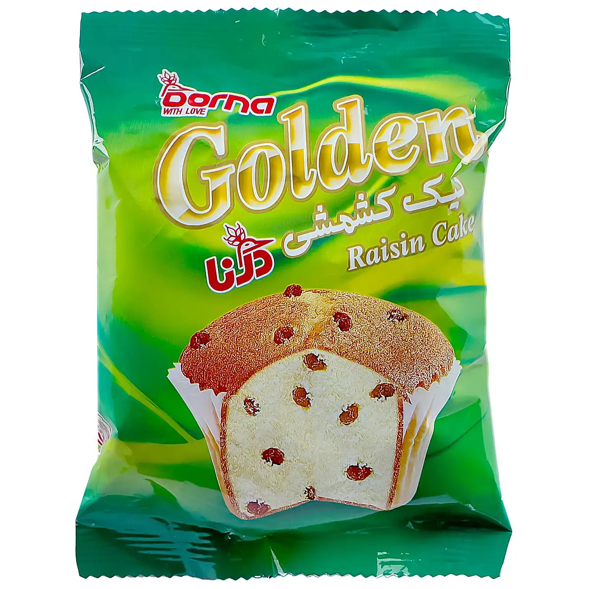 پک كیك گلدن كشمشی درنا 70 گرمی بسته 6 عددی