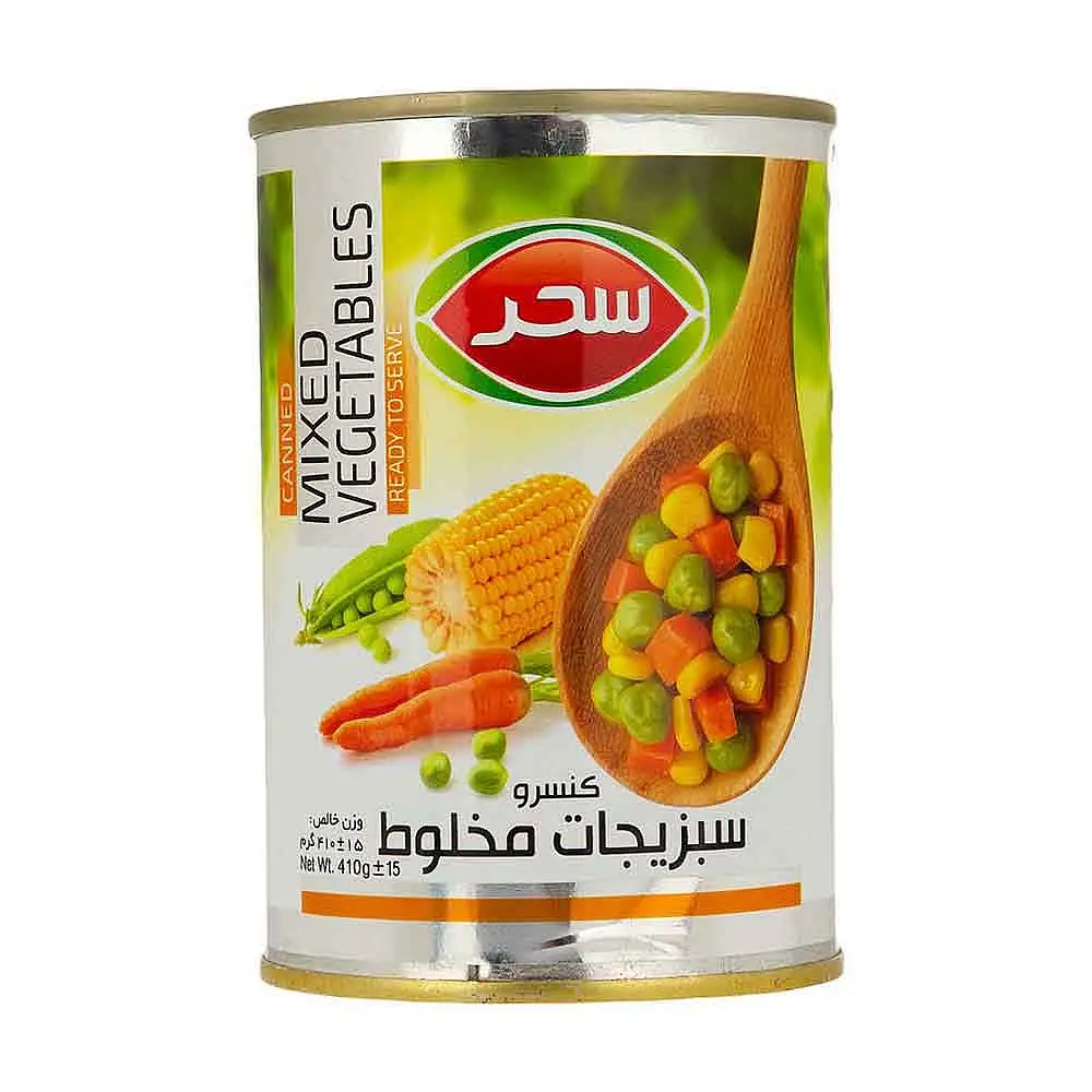 کنسرو مخلوط سبزیجات قوطی ایزی اپن 410 گرمی سحر