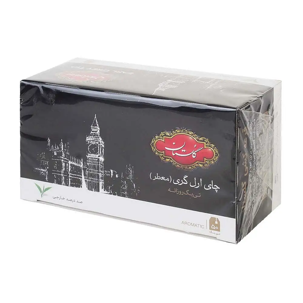 پک چای کیسه ای خارجه عطری گلستان 50 عددی بسته 3 عددی