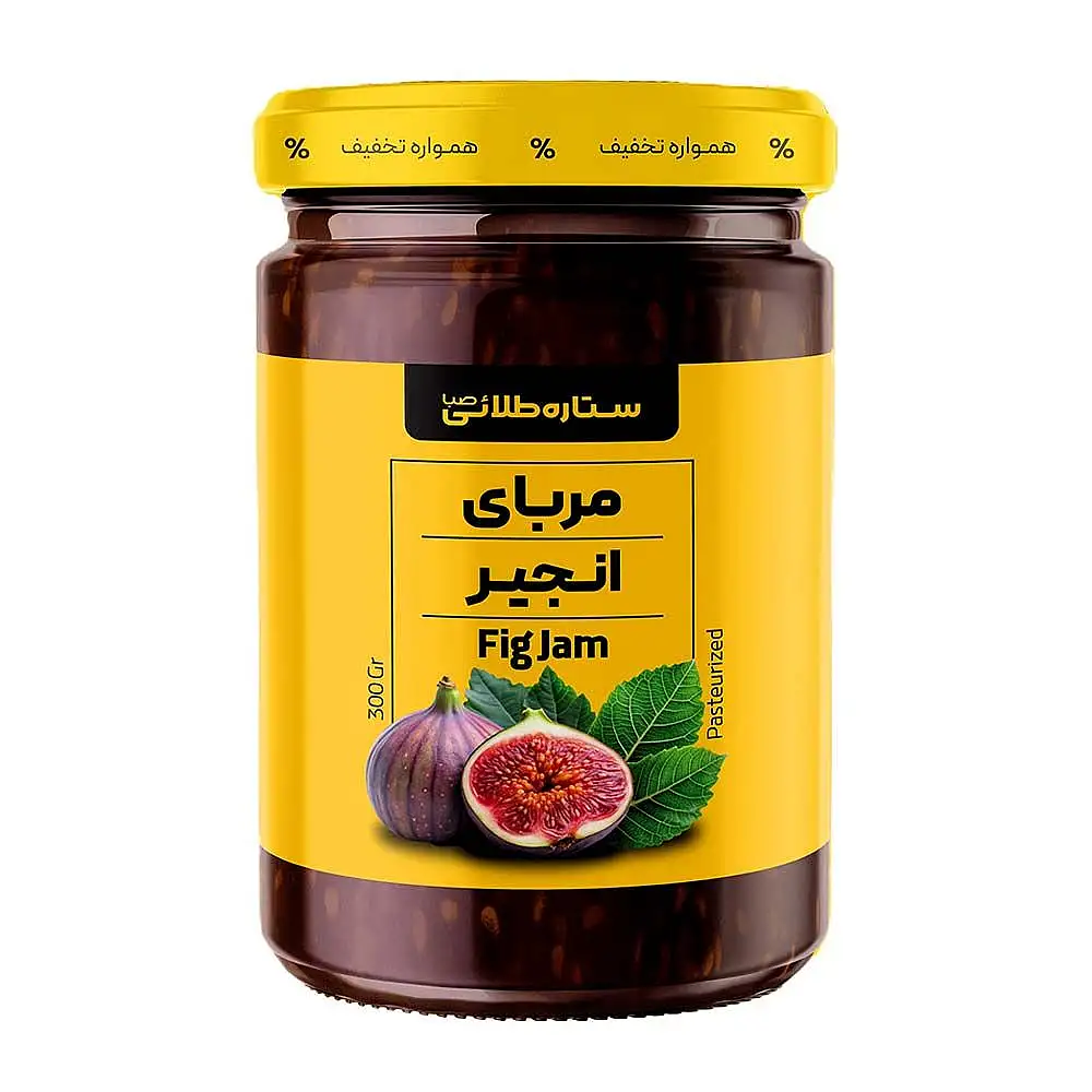 پک مربا انجیر ستاره طلایی صبا 300 گرمی بسته 3 عددی