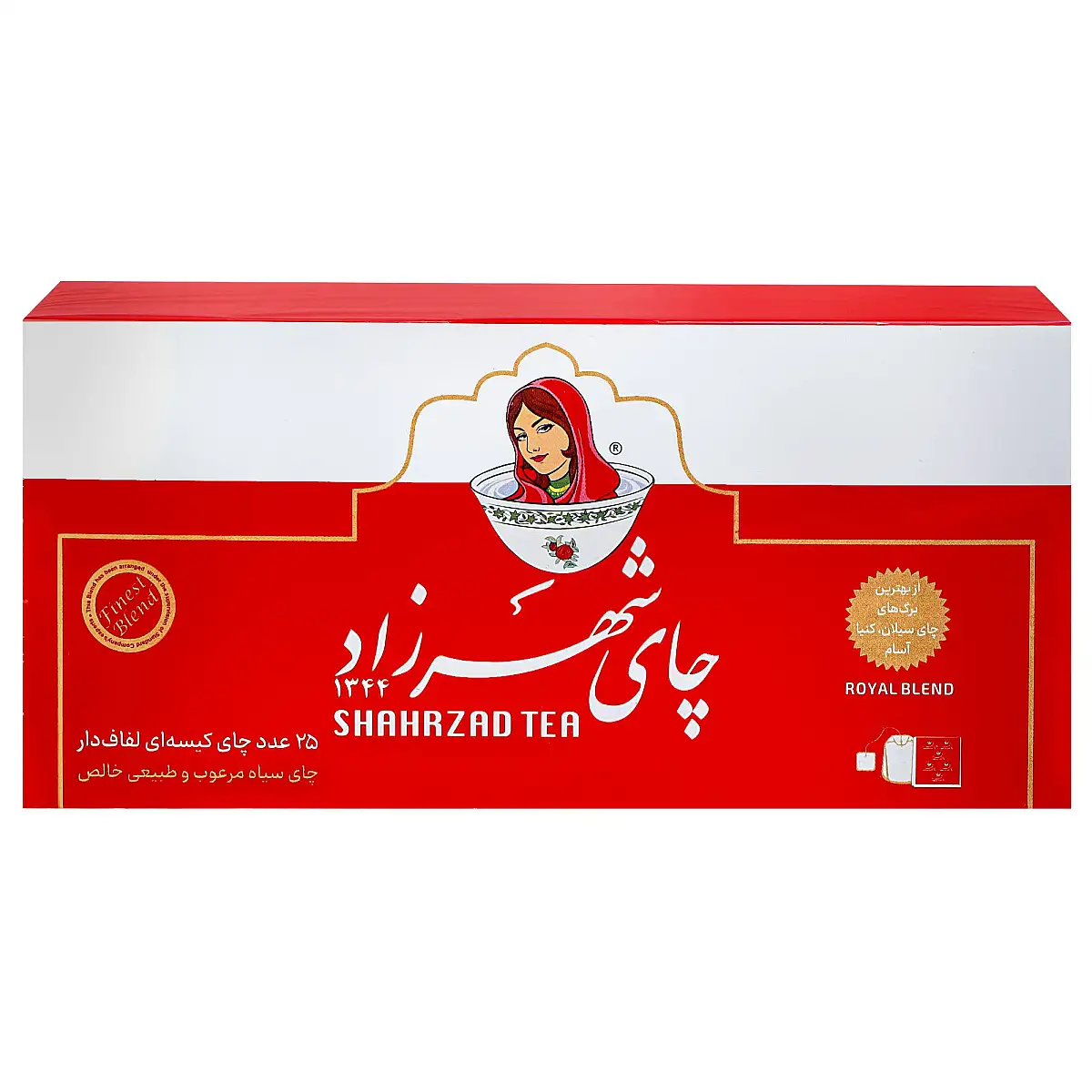چای سیاه کیسه ای رویال شهرزاد بسته 25 عددی