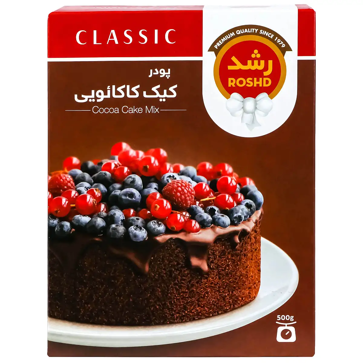 پک پودر کیک کاکائویی رشد 500 گرمی بسته 3 عددی