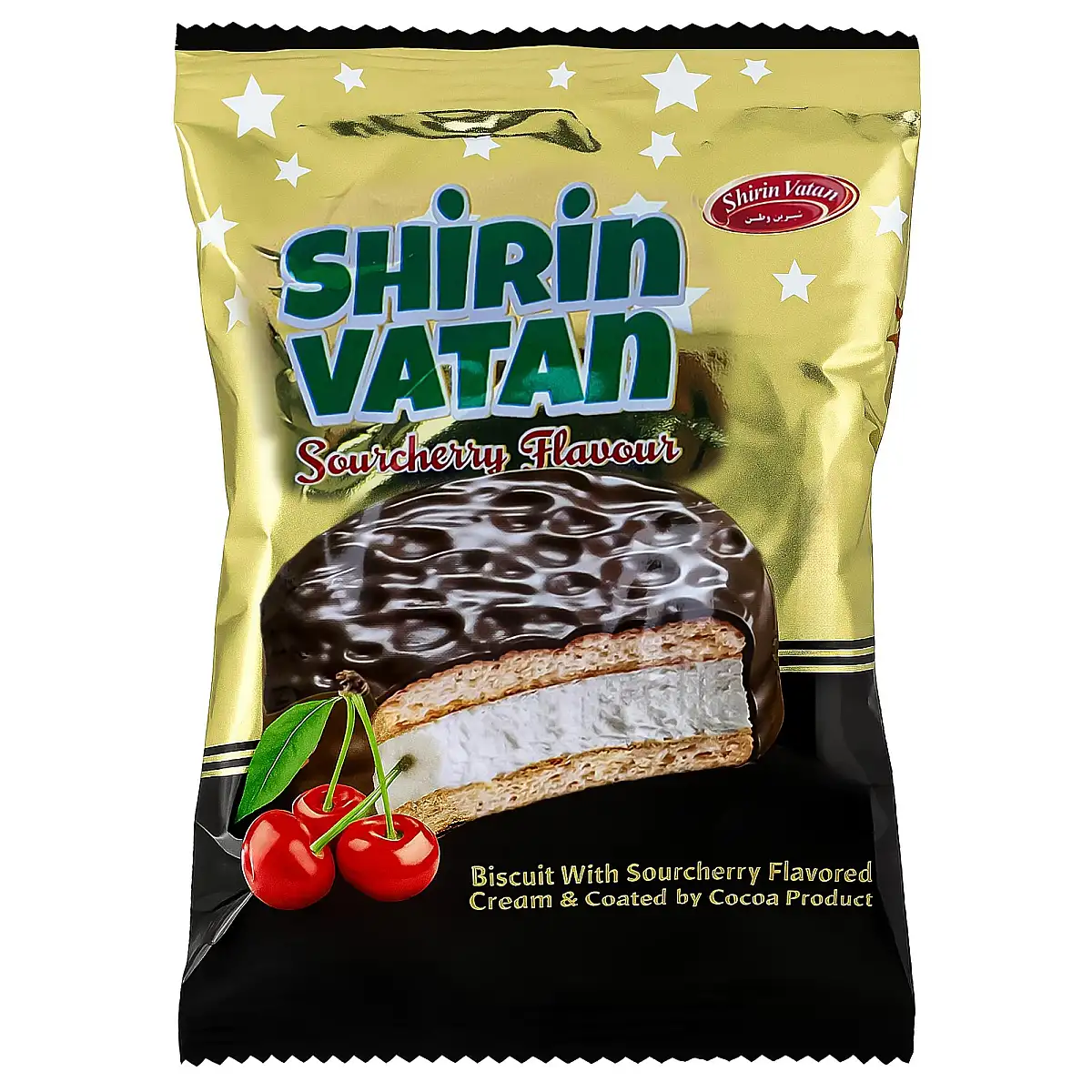 پک والس شکلاتی آلبالویی شیرین وطن 30 گرمی بسته 6 عددی