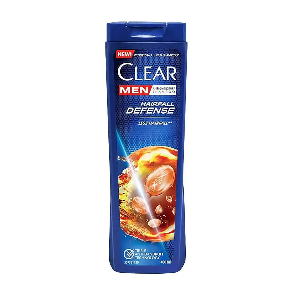 پک شامپو ضد شوره مو مردانه کلیر مدل Hair Fall Defense حجم 400 میلی لیتر بسته 3 عددی