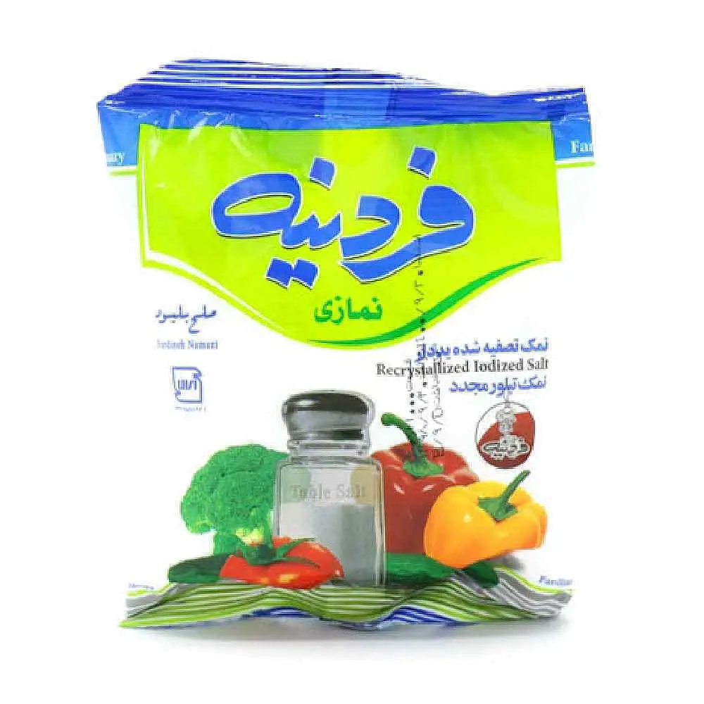 نمک تصفیه شده یددار تبلور مجدد فردینه نمازی 2.5 کیلوگرمی