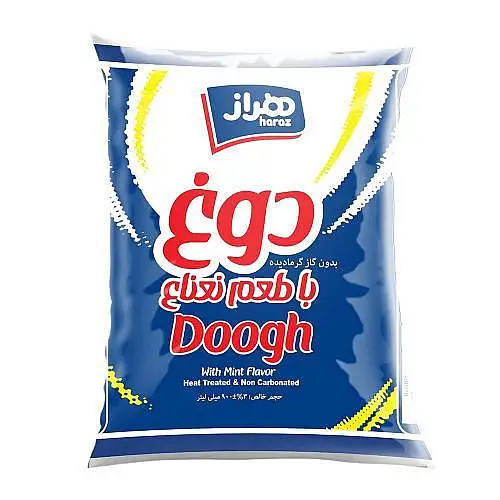 دوغ بدون گاز گرمادیده نعنایی هراز 900 میلی لیتری