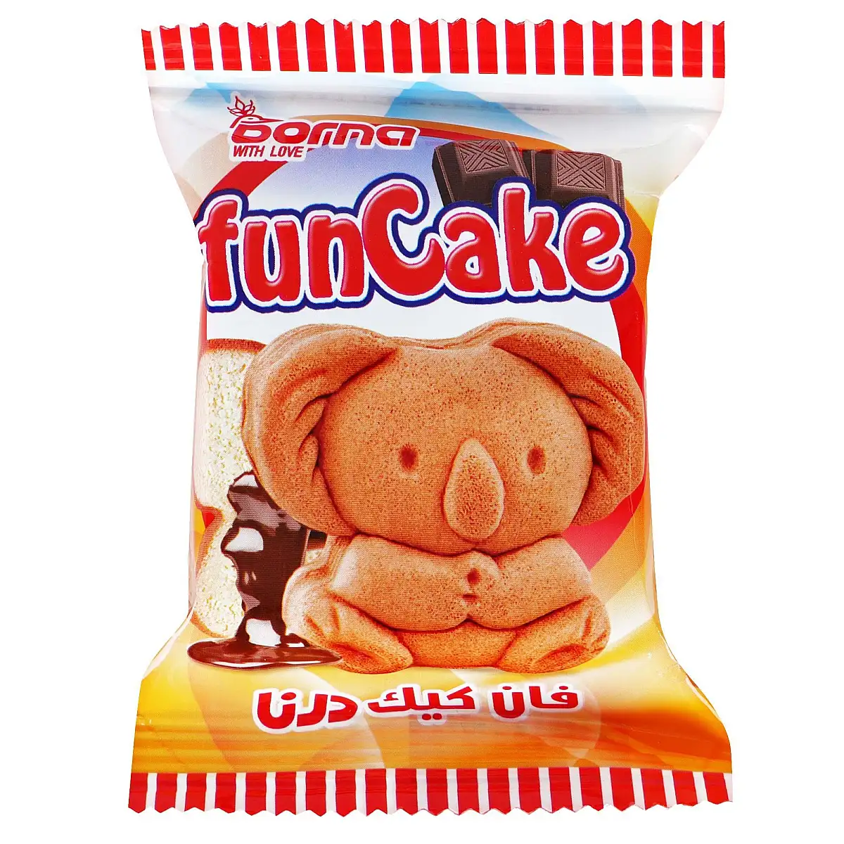 پک کیک عروسکی کرم شکلاتی درنا 35 گرمی بسته 8 عددی