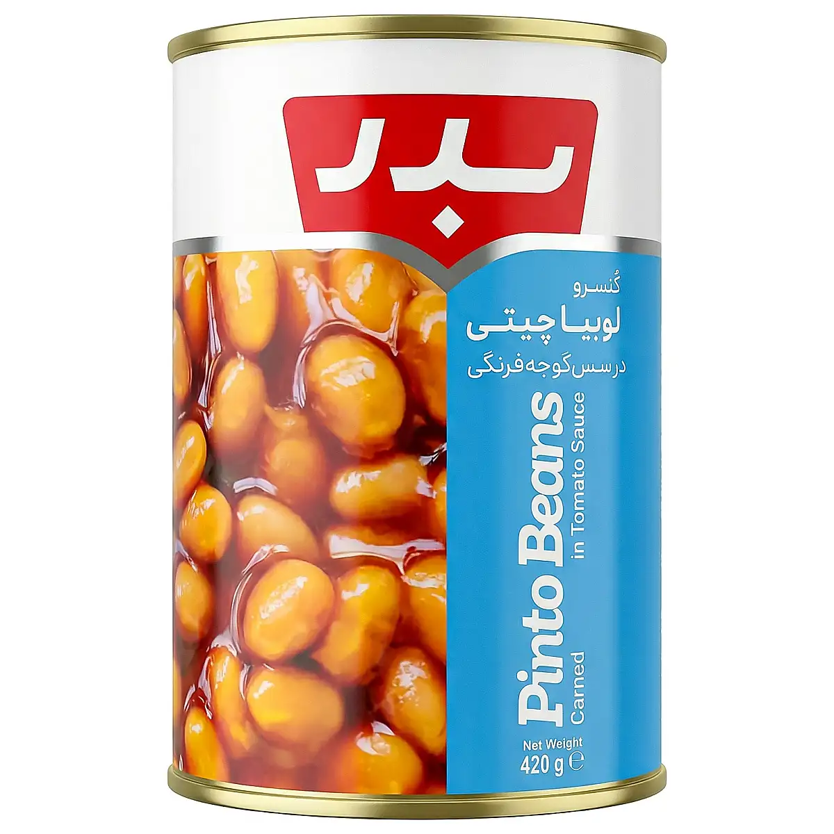 کنسرو لوبیا چیتی قوطی 420 گرمی بدر