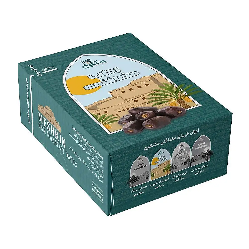 پک خرما مضافتی مشکین 600 گرمی بسته 3 عددی
