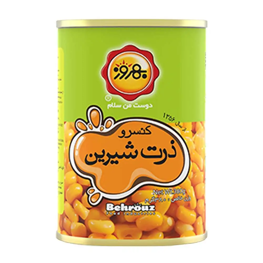 پک کنسرو ذرت شیرین بهروز 380 گرمی بسته 3 عددی