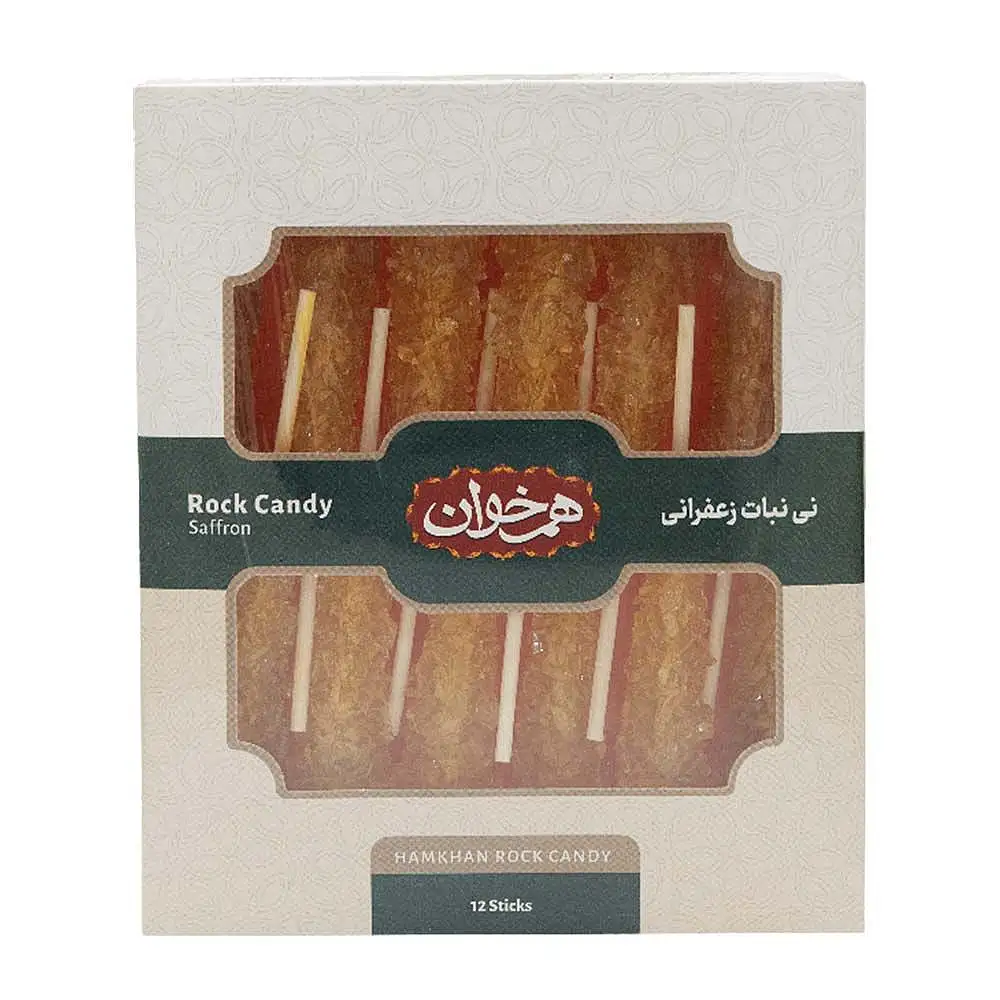 پک نبات چوبی زعفرانی هم خوان 12 عددی بسته 3 عددی