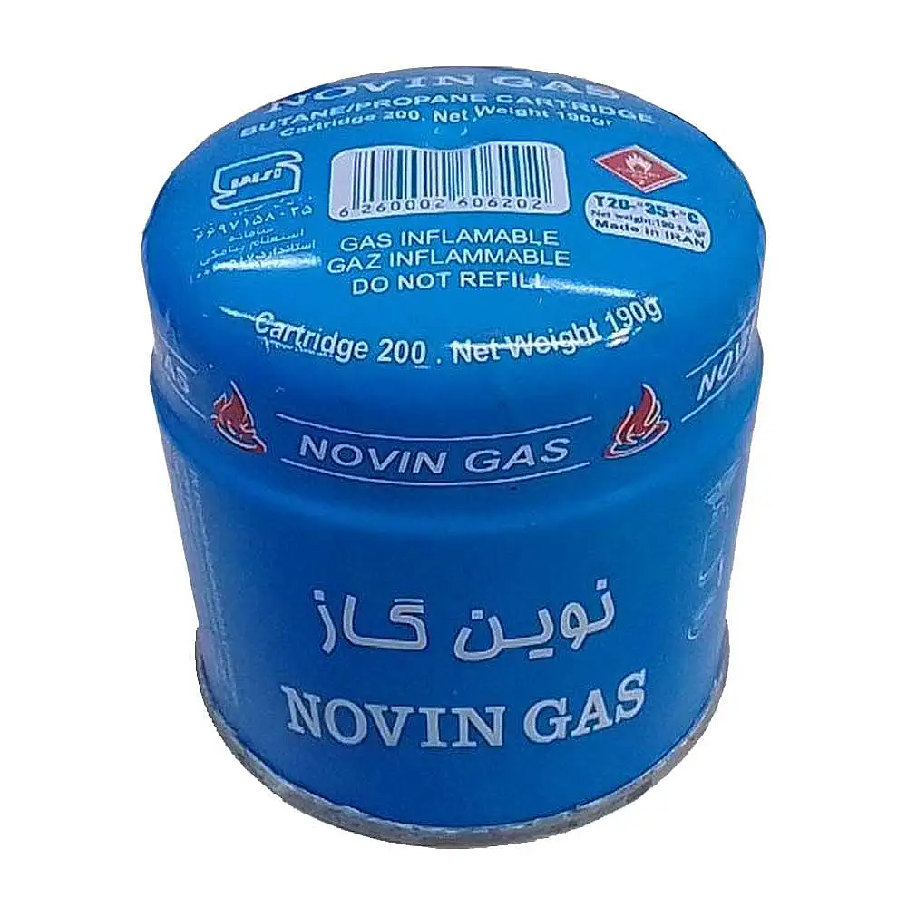 كپسول گاز بوتان پروپان يكبارمصرف نوین گاز 190 گرمی