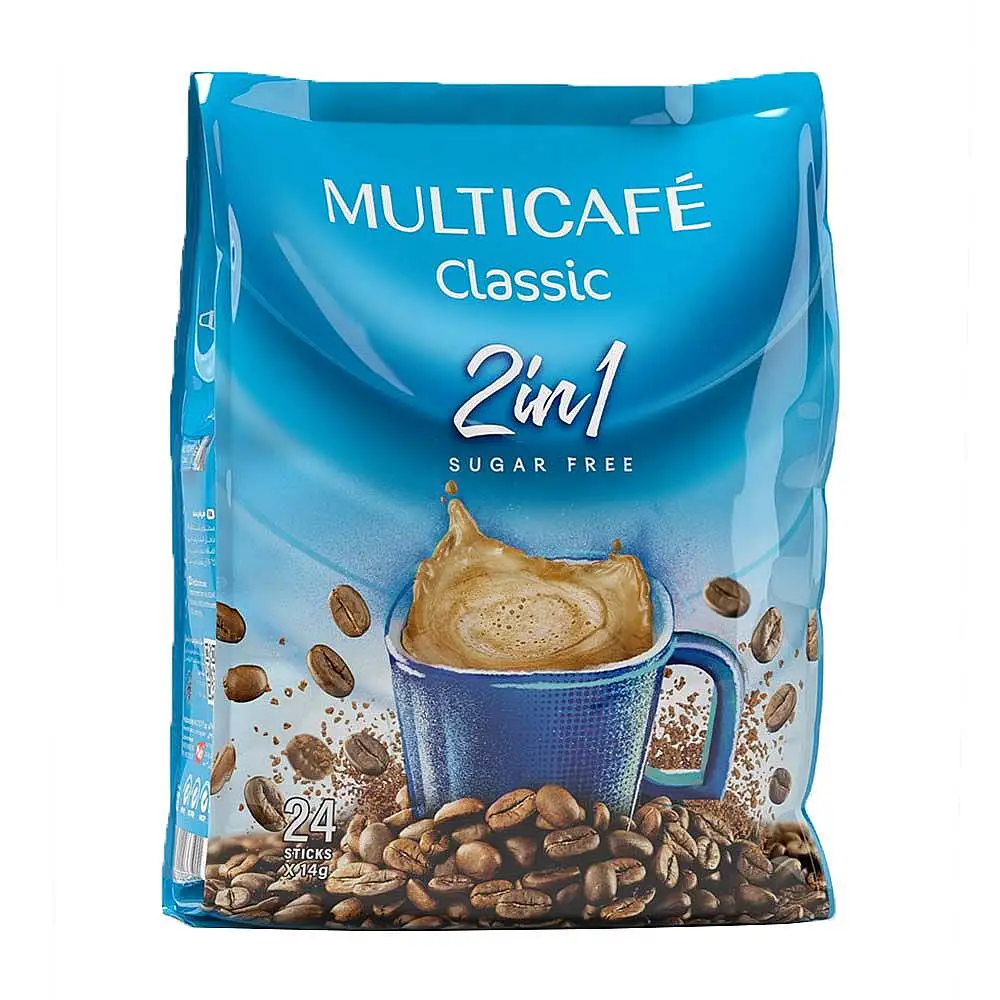پک کافی میکس 2 در 1 بدون شکر مولتی کافه 14 گرمی 24 عددی بسته 3 عددی