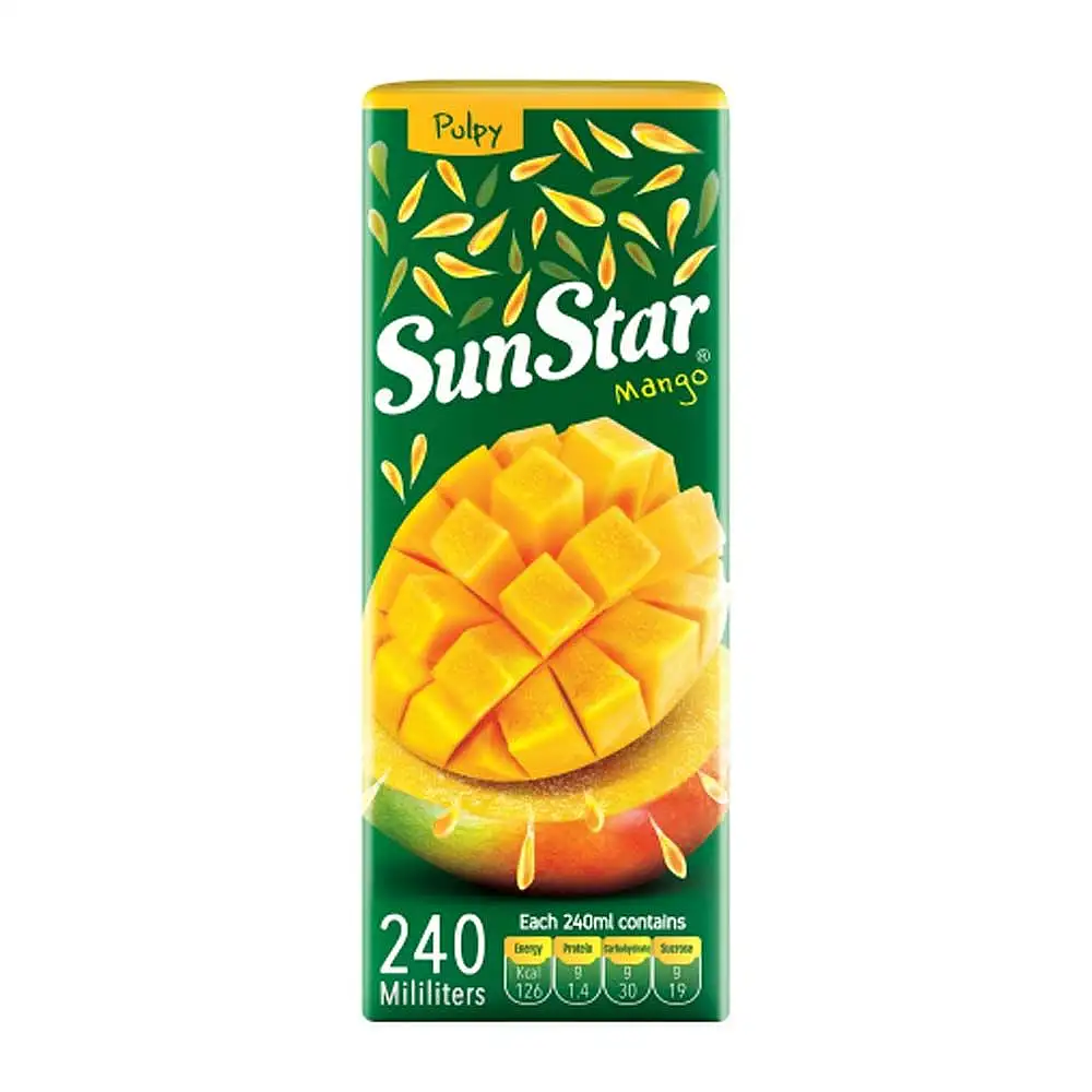 پک آبمیوه انبه پالپ دار سان استار 240 میلی لیتری بسته 4 عددی