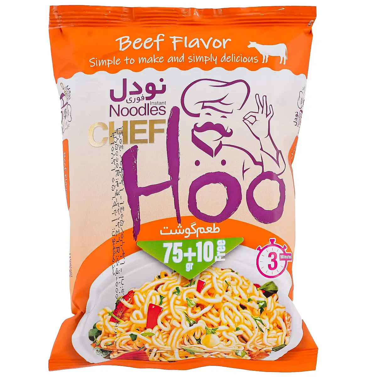  نودل با طعم گوشت شف هو 85 گرمی